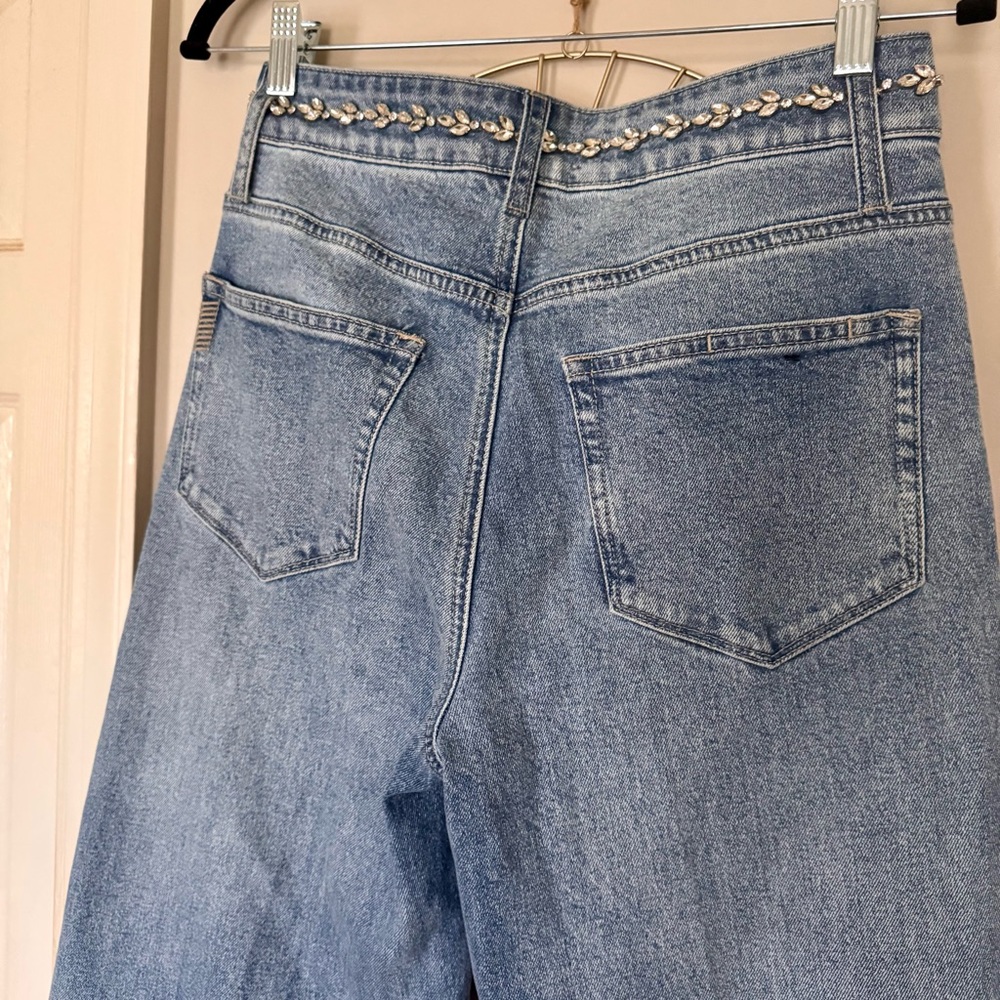 Anthropology | PAIGE Sasha Embellished High-Rise Wide-Leg Jeans | 27 - Picture 10 of 17